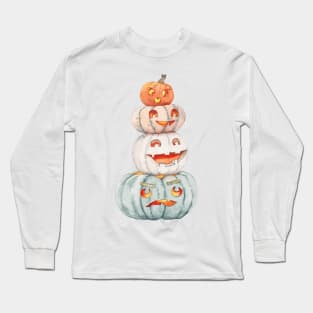 Halloween pumpkins art Long Sleeve T-Shirt